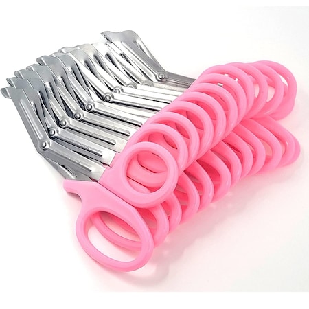 A2Z Scilab Trauma Shears 12/Pack Non-Stick 7.25 First Aid EMT Stainless Steel Scissors Baby Pink Handle A2Z-ZR881